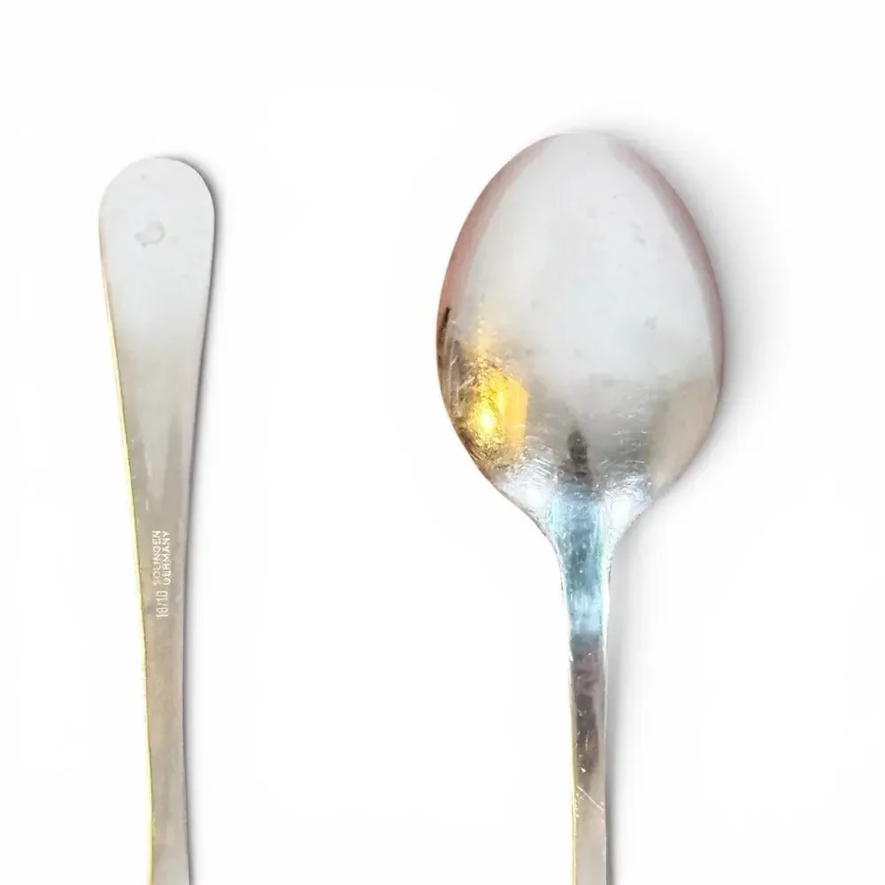 Solingen 18/10 Stainless Steel VTG Set of 2 Gold Swirl Teaspoon Spoon Flatware